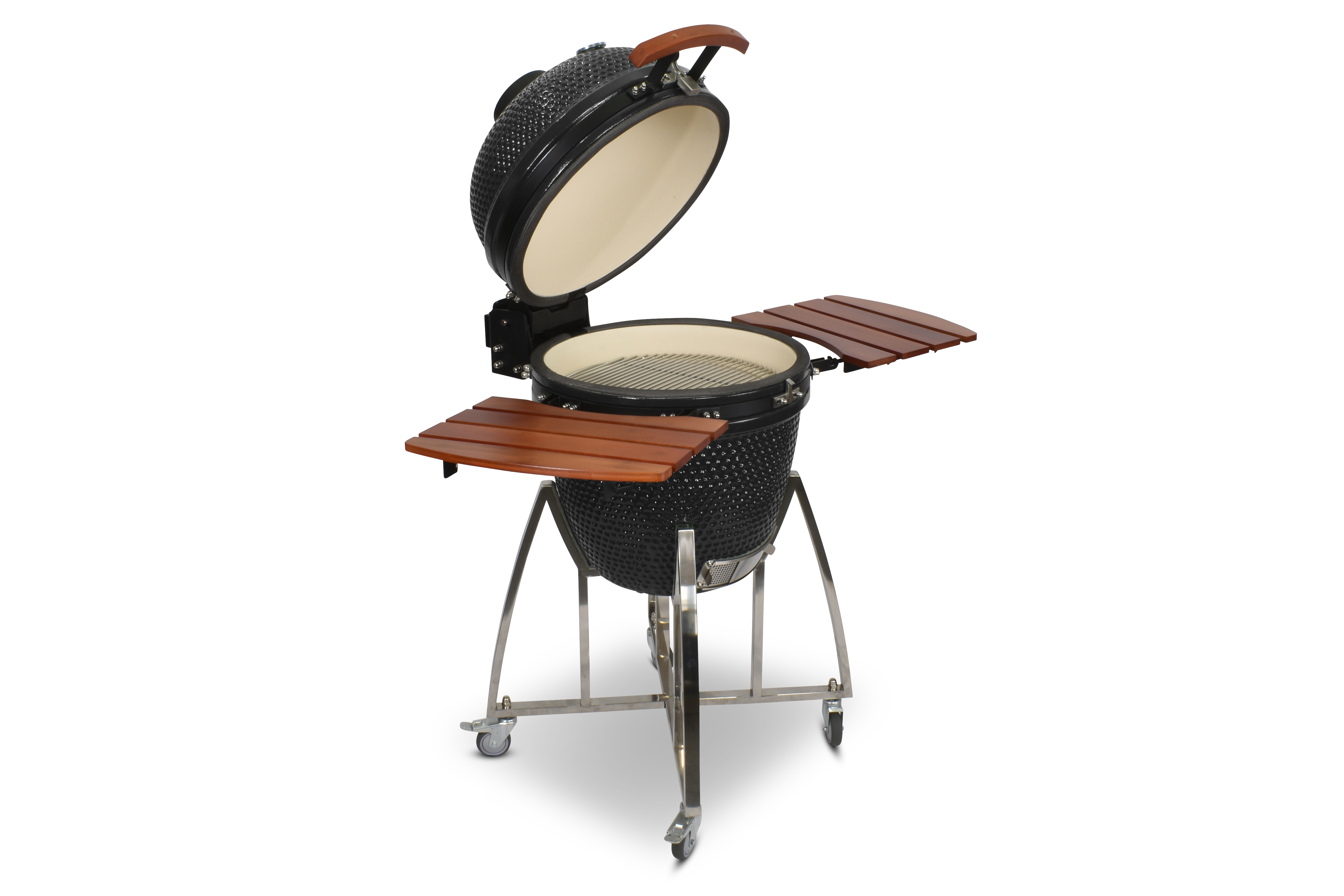 Kamado CL-21 Profi Keramik Grill Schwarz, Grilldurchmesser 55cm, Grillrostdurchmesser 46cm, BBQ Grillei Holzkohlegrill Grill Keramikgrill | Schwarz | 55 cm | 21 Zoll